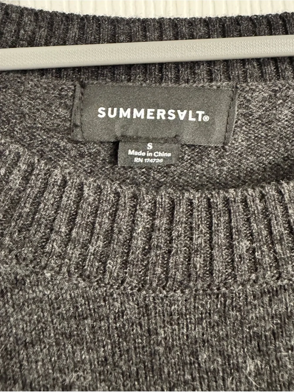 NWT Summersalt Merino Wool Cashmere Sweater Charcoal Gray Balloon Sleeve S - Picture 5 of 7